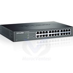 Tplink 24-Port Gigabit Easy Smart Switch, 24 10/100/1000Mbps RJ45 ports, MTU/Port/Tag-based VLAN, QoS, IGMP Snooping, 1U 13-inch rack-mountable steel case