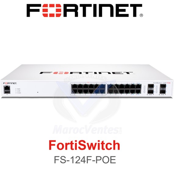 FORTINET SWITCH POE GÉRÉ FORTISWITCH-124F-FPOE L2+ AVEC 24GE + 4SFP+ FS-124F-FPOE