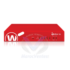 Firebox T25 with 1-yr Basic Security Jusqu'à 403 Mbps UTM Full Scan 900 Mbps Firewall IMIX 300 Mbps VPN WGT25031