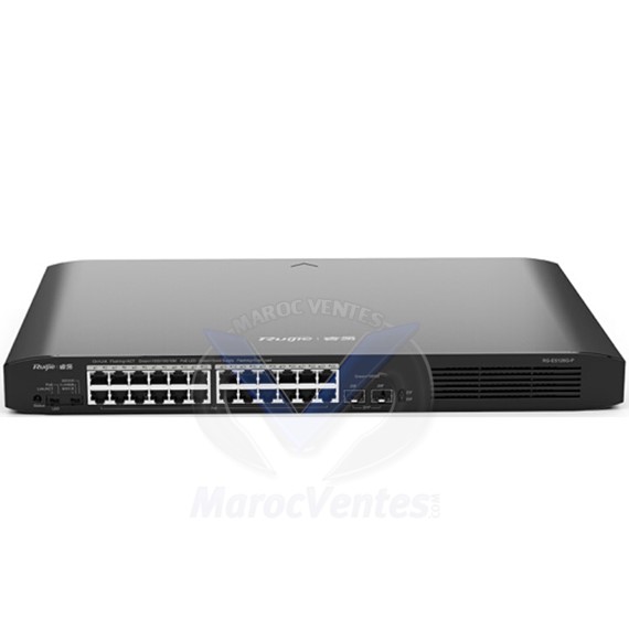 Commutateur POE+  10/100/1000 Mbps Non Géré Gigabit à 24 Ports  Gigabit RJ45 2 Ports SFP RG-ES126G-P-L