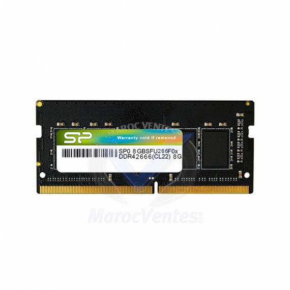 BARRETTE MÉMOIRE SILICON POWER SODIMM 8G DDR4 2666 MHZ SP008GBSFU266X02